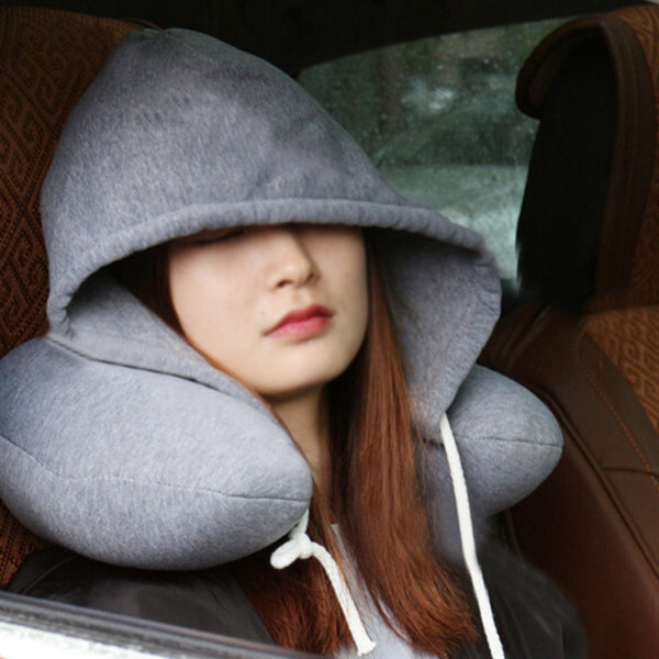 Soft Hooded Neck U-pillow